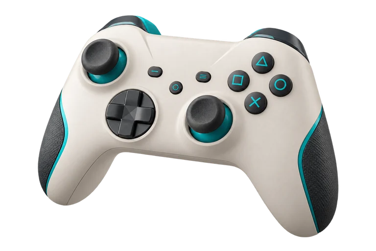 An ivory and graphite game controller