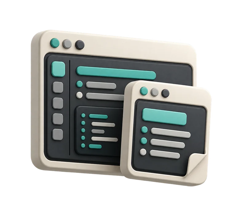 Two overlapping desktop app windows
