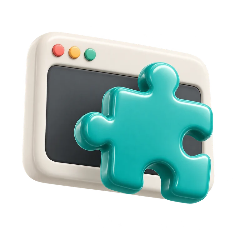 A teal extension puzzle piece and browser window