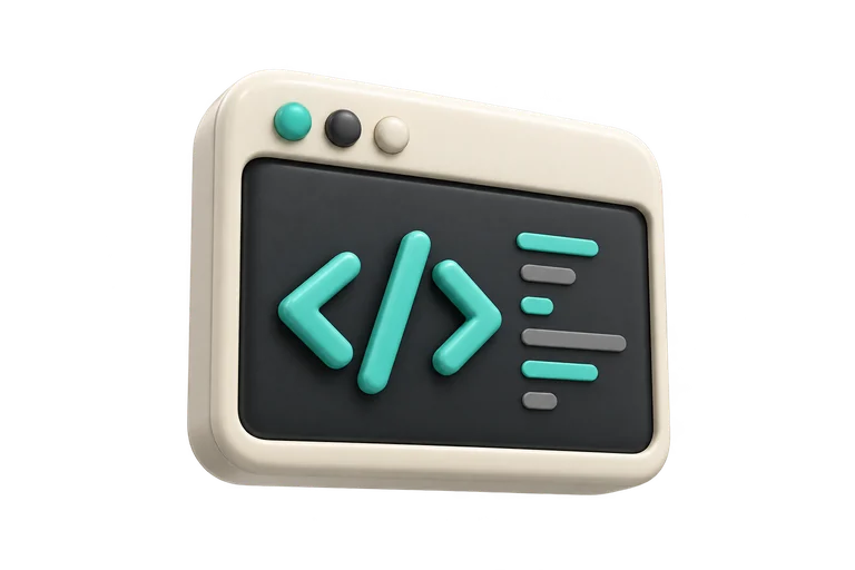 A sculptural code terminal window