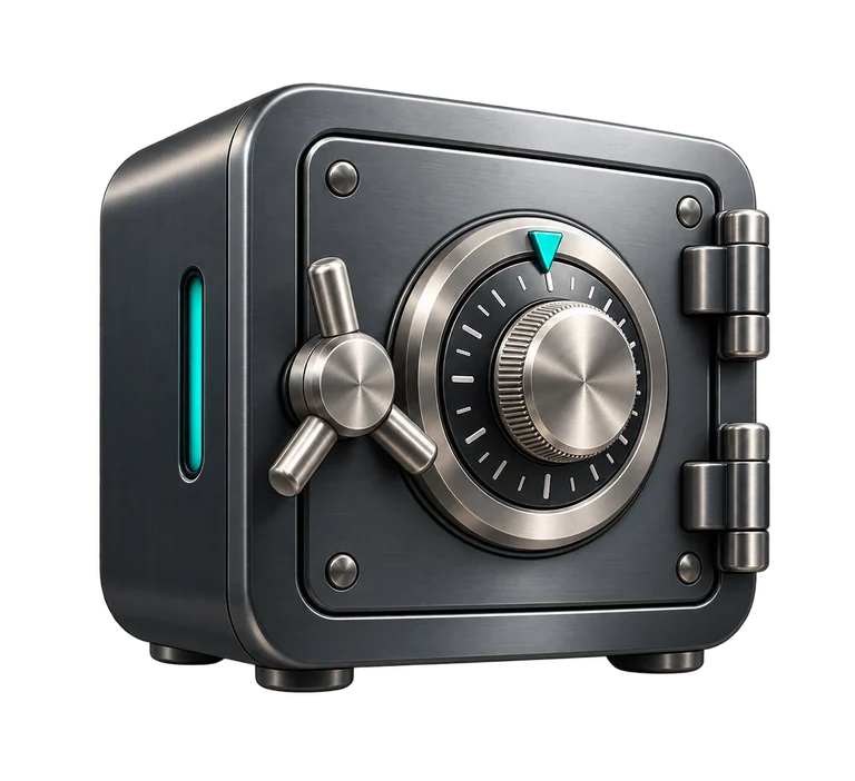 A graphite secure vault door
